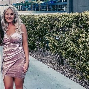 Pink Velvet Bodycon Dress!